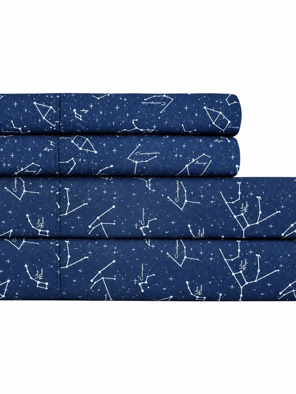 South Point Twin XL Navy Constellation 4 Piece Microfiber Sheet Set